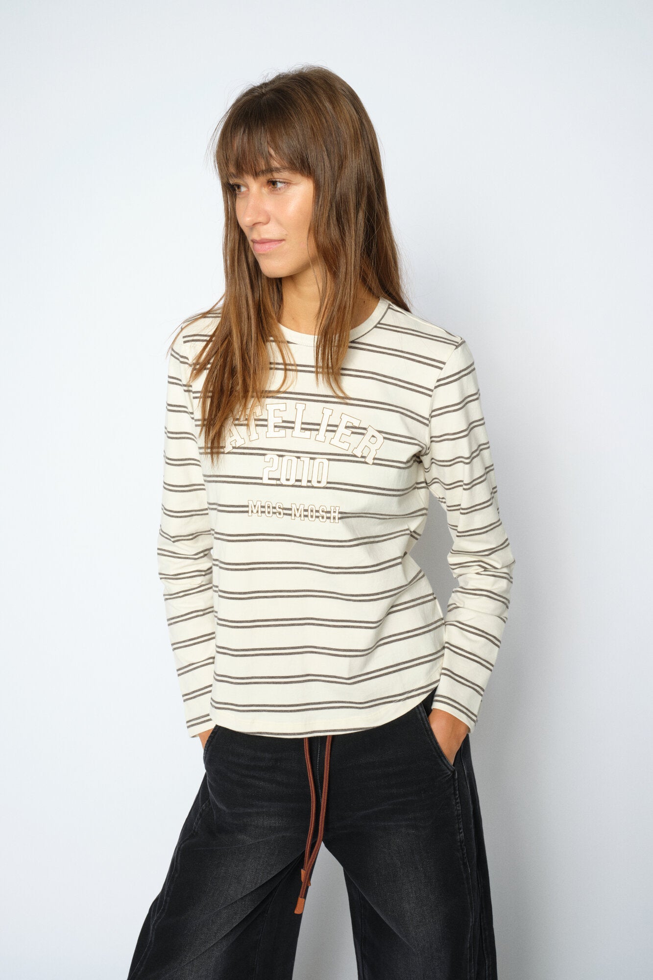 Camp Stripe langærmet t-shirt - Delicioso